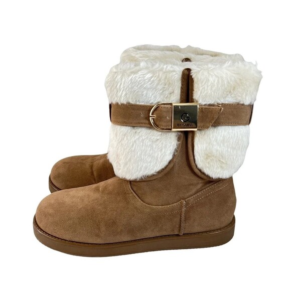 G by Guess Womens Addalyn Chestnut Brown Suede Boots Sherpa Lined Size 7 - Picture 1 of 5